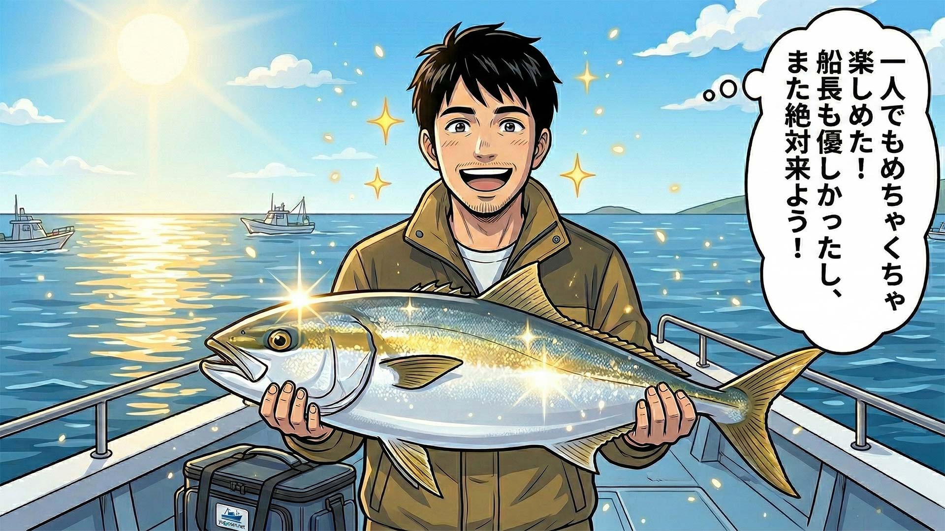 大物を釣って最高の笑顔